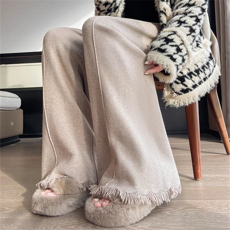 трикотажные брюки,вязаные брюки,широкие трикотажные брюки,брюки с широкими штанинами,женские широкие брюки