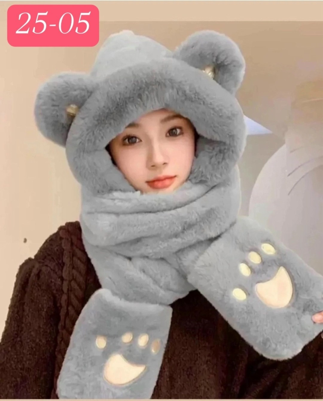 шапка шарф с ушками мишки,шапка шарф с ушками,плюшевая шапка,шапка шарф перчатки,шапка зимняя модная