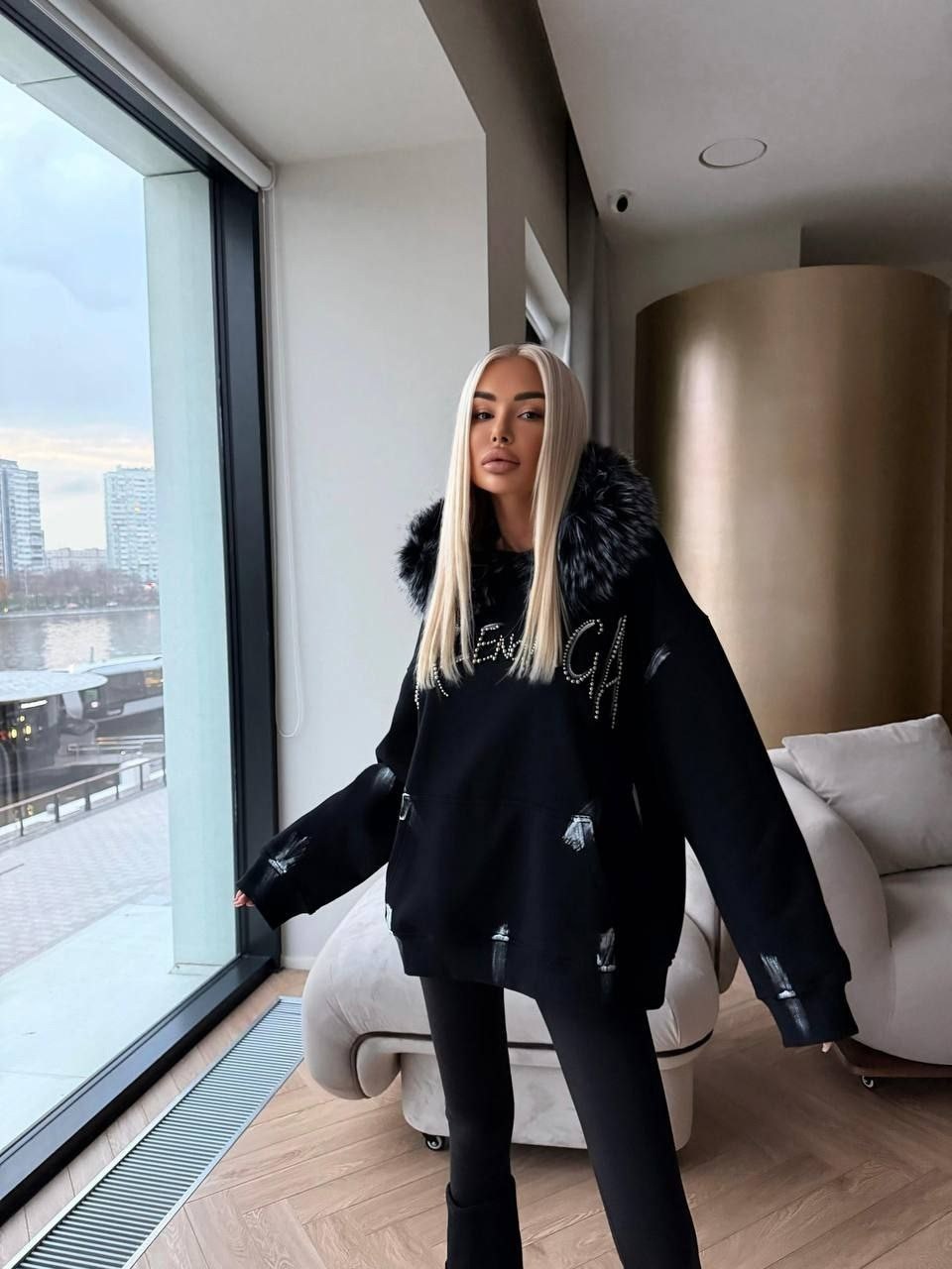 худи баленсиага рваная,модная толстовка,оверсайз толстовка,толстовки кофта,свитшот женская