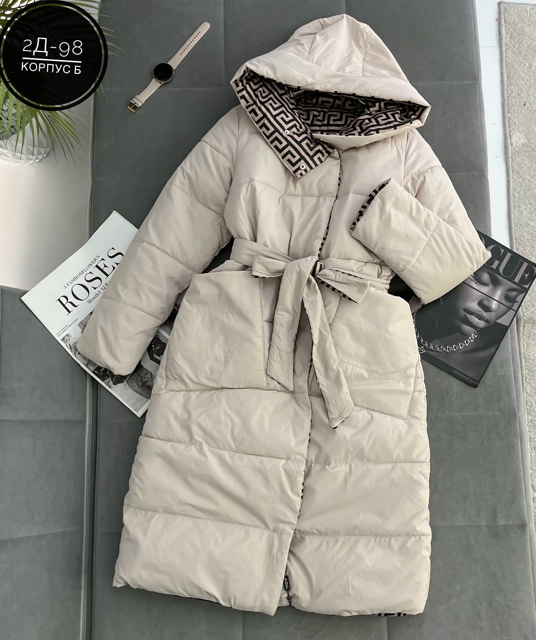 двусторонний пуховик,комбинированное пальто,пуховик fendi,пуховики женские,стильная куртка