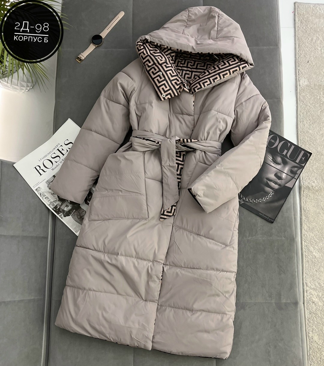 двусторонний пуховик,комбинированное пальто,пуховик fendi,пуховики женские,стильная куртка