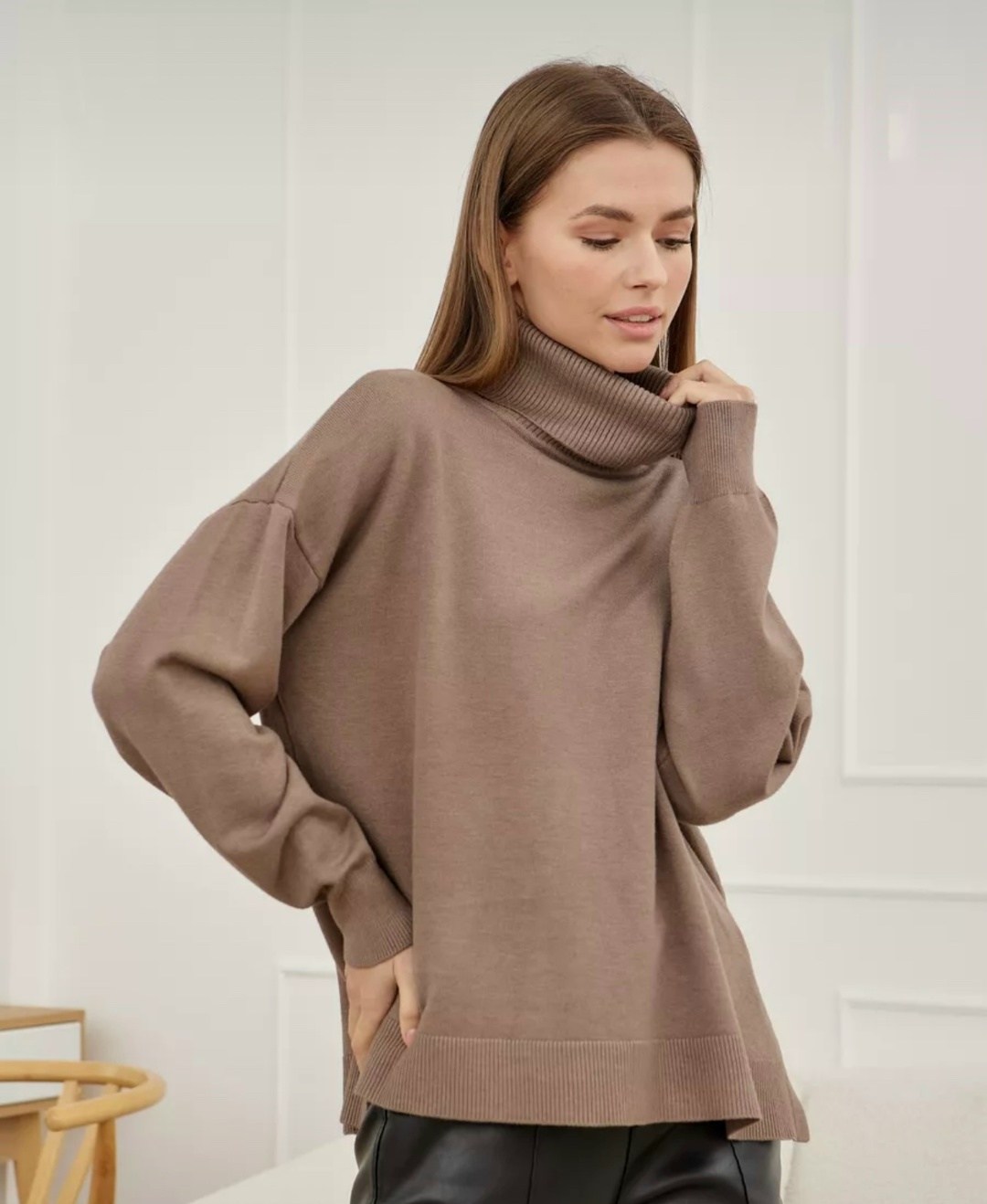 бежевый джемпер,свитер оверсайз теплый,свитер женский оверсайз теплый с горлом,свитер женский оверсайз,водолазка джемпер