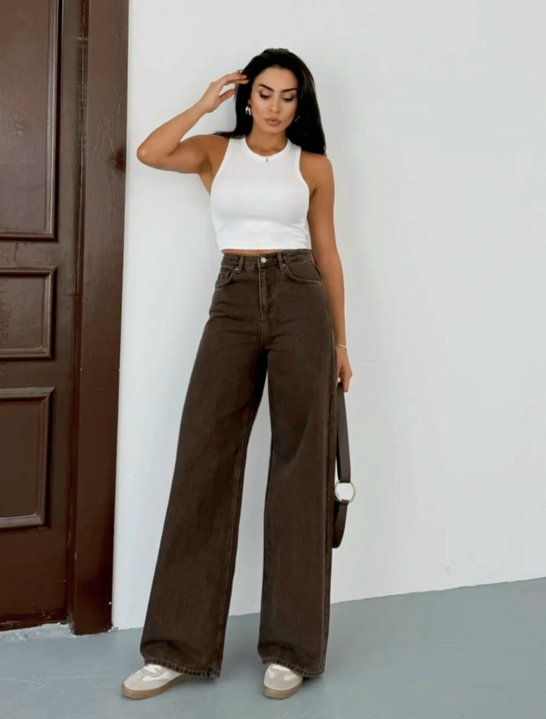 коричневые джинсы,джинсы широкие,джинсы коричневые женские,женские джинсы,джинсы палаццо