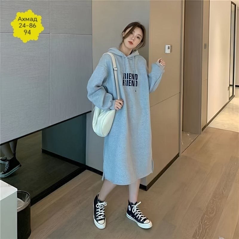 платье с капюшоном,платье худи женское,длинная толстовка по колено,платье толстовка с капюшоном,платье толстовка