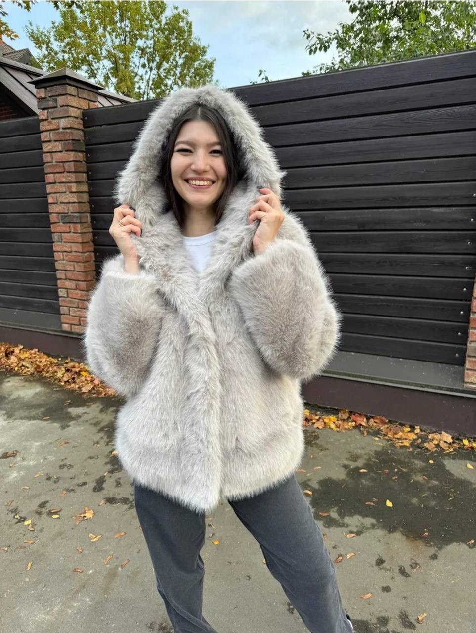 женское пальто из искусственного меха с капюшоном,женская шуба,меховая куртка,меховое пальто с капюшоном,меховое пальто