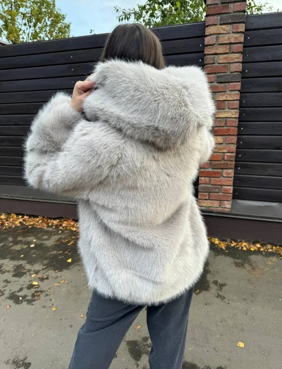 женское пальто из искусственного меха с капюшоном,женская шуба,меховая куртка,меховое пальто с капюшоном,меховое пальто