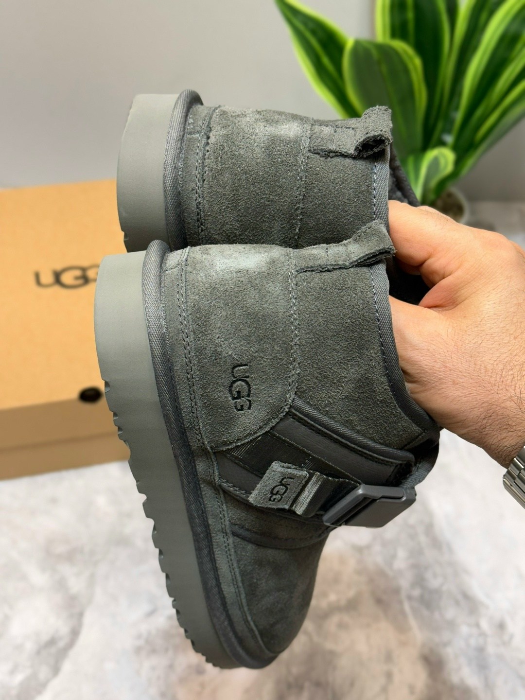 ugg neumel snapback grey,,угги мужские,ботинки мужские ugg,ugg mens neumel snapback grey