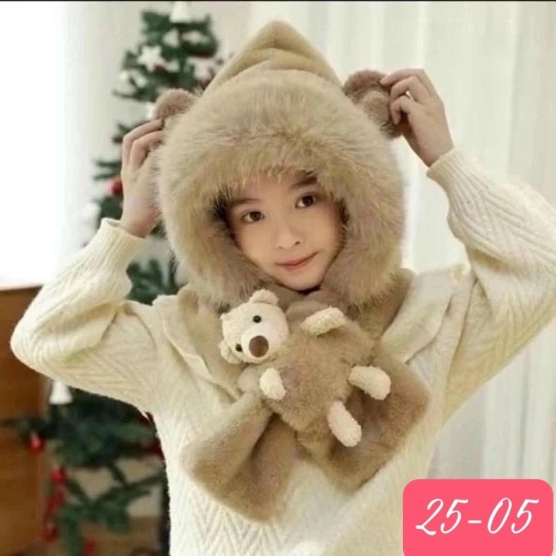 шапка шарф с ушками мишки,шапка шарф с ушками,плюшевая шапка,шапка шарф перчатки,шапка зимняя модная