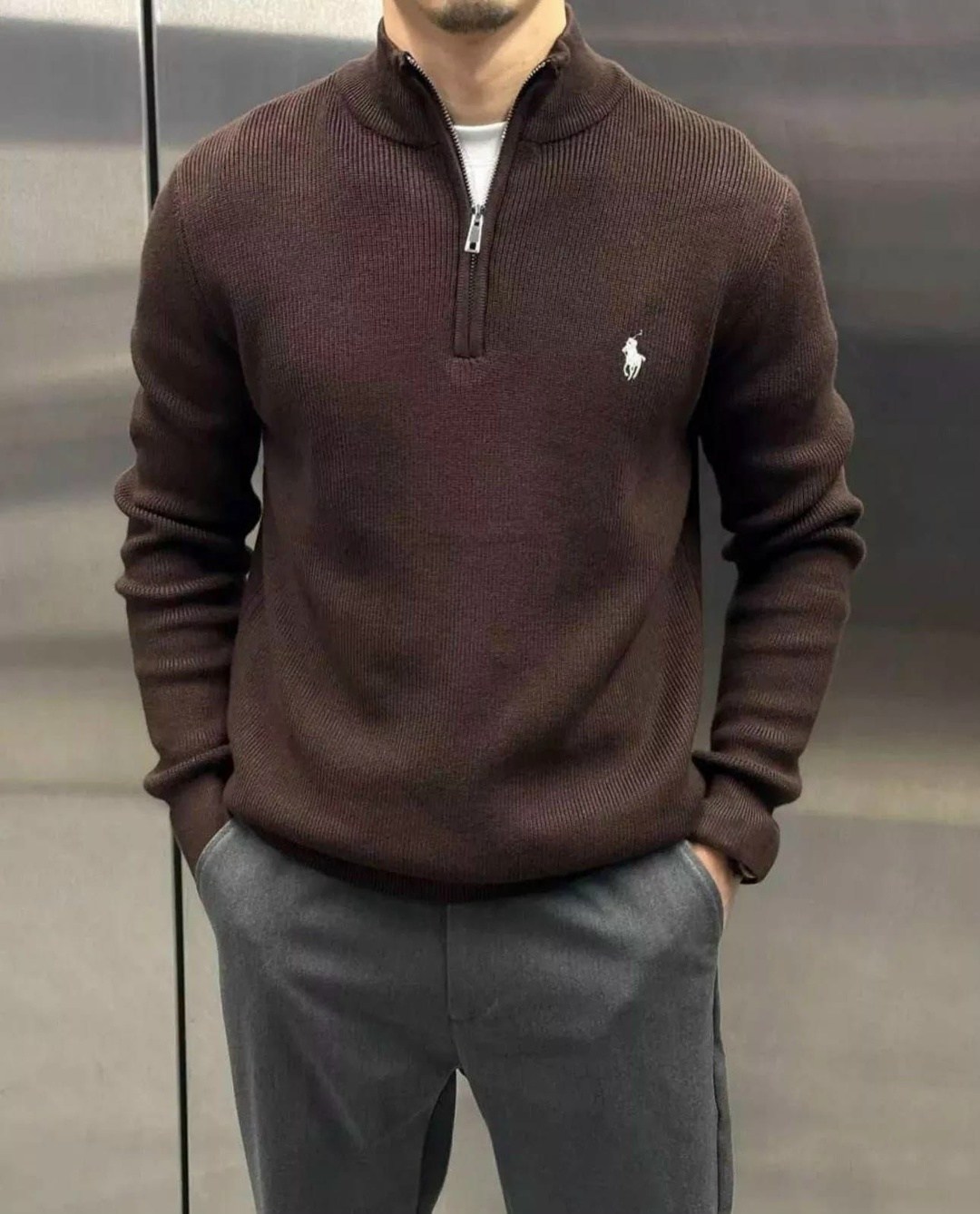 мужские свитера,мужская мода,поло свитер,кофта ральф лорен,коричневая кофта