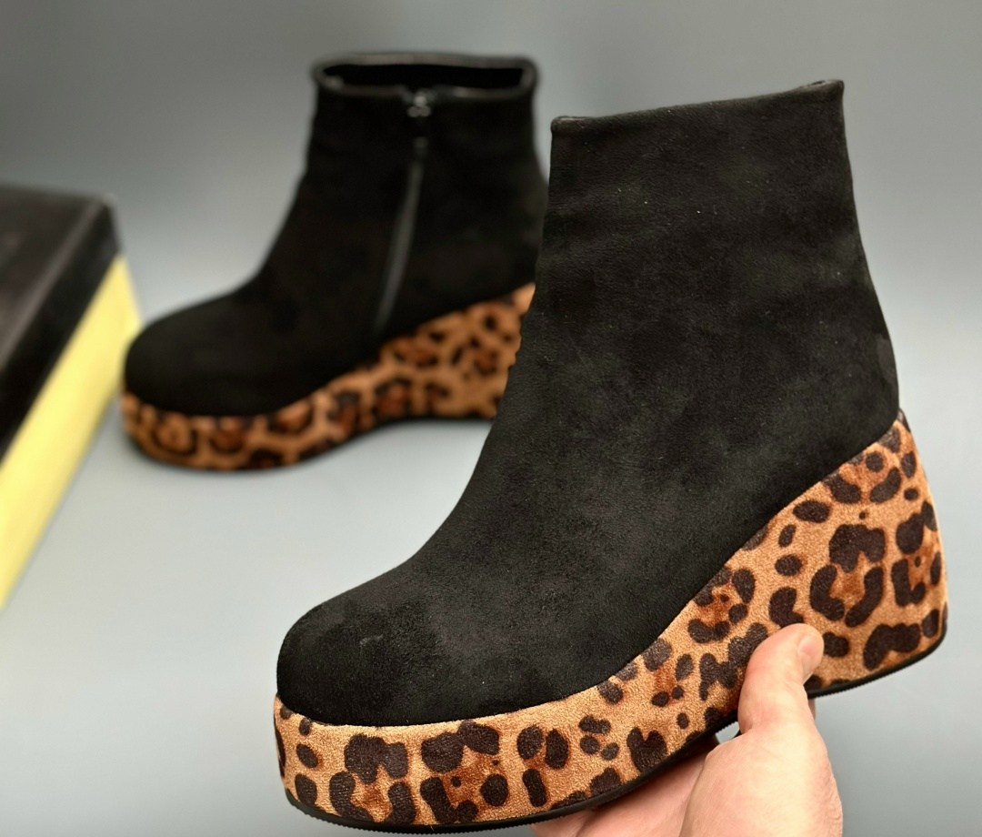 ,леопардовые ботинки,каблуки на платформе,женские ботильоны,полусапожки на платформе