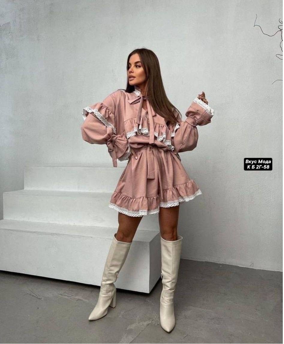 мини платье свободного кроя,женское платье с воланом,платье с воланами и рюшами