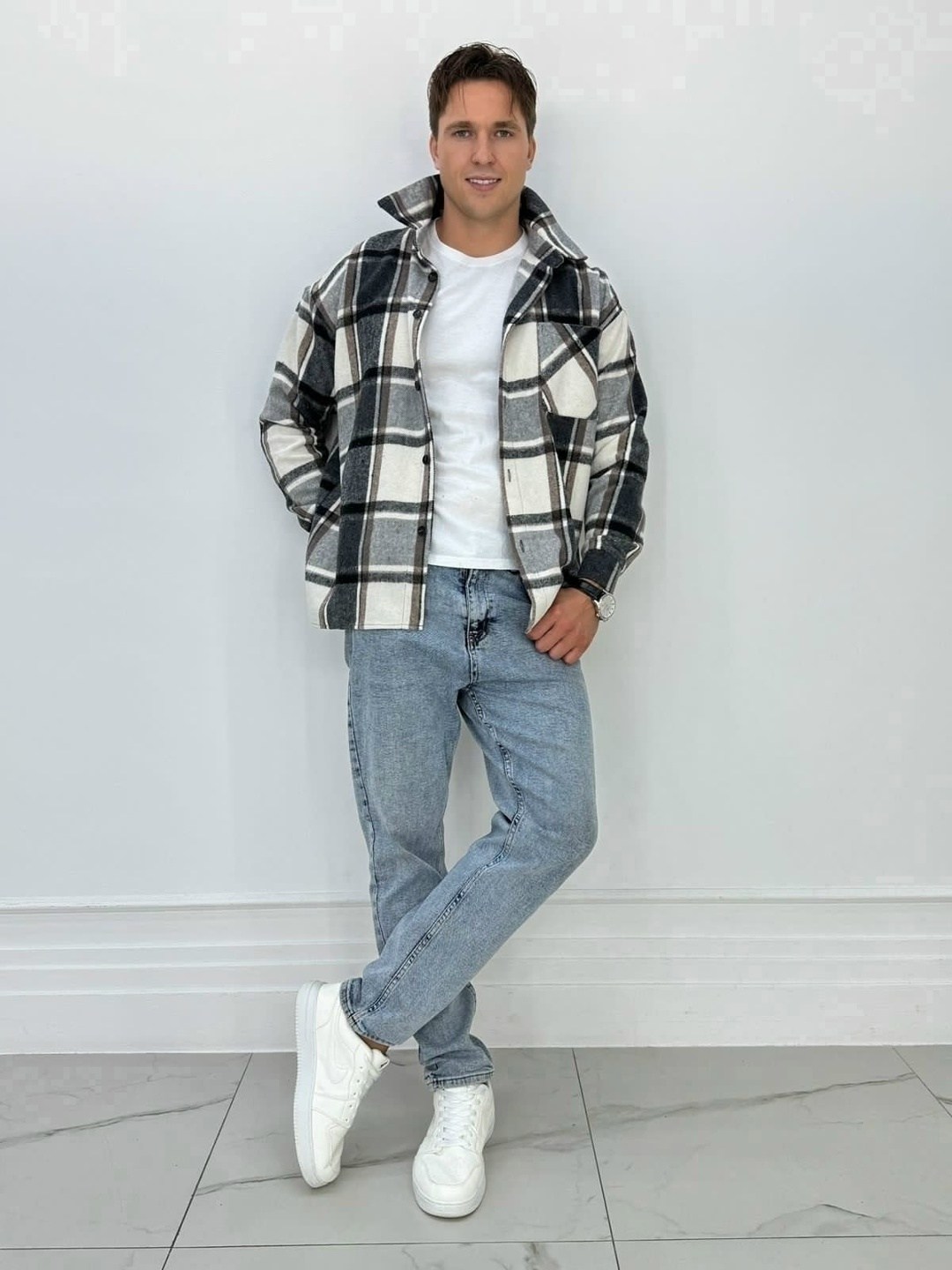 рубашка теплая мужская,оверсайз рубашка в клетку,рубашка мужская,рубашка,рубашка оверсайз в клетку с длинным рукавом