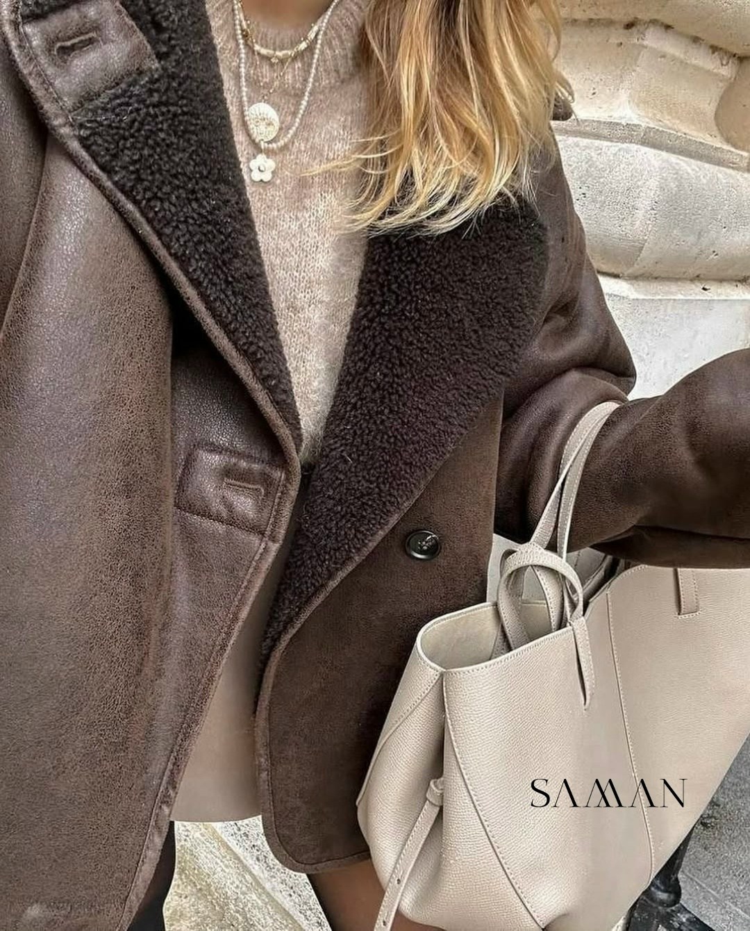 дубленка оверсайз,дубленка авиатор короткая оверсайз,куртка стильная,модные образы