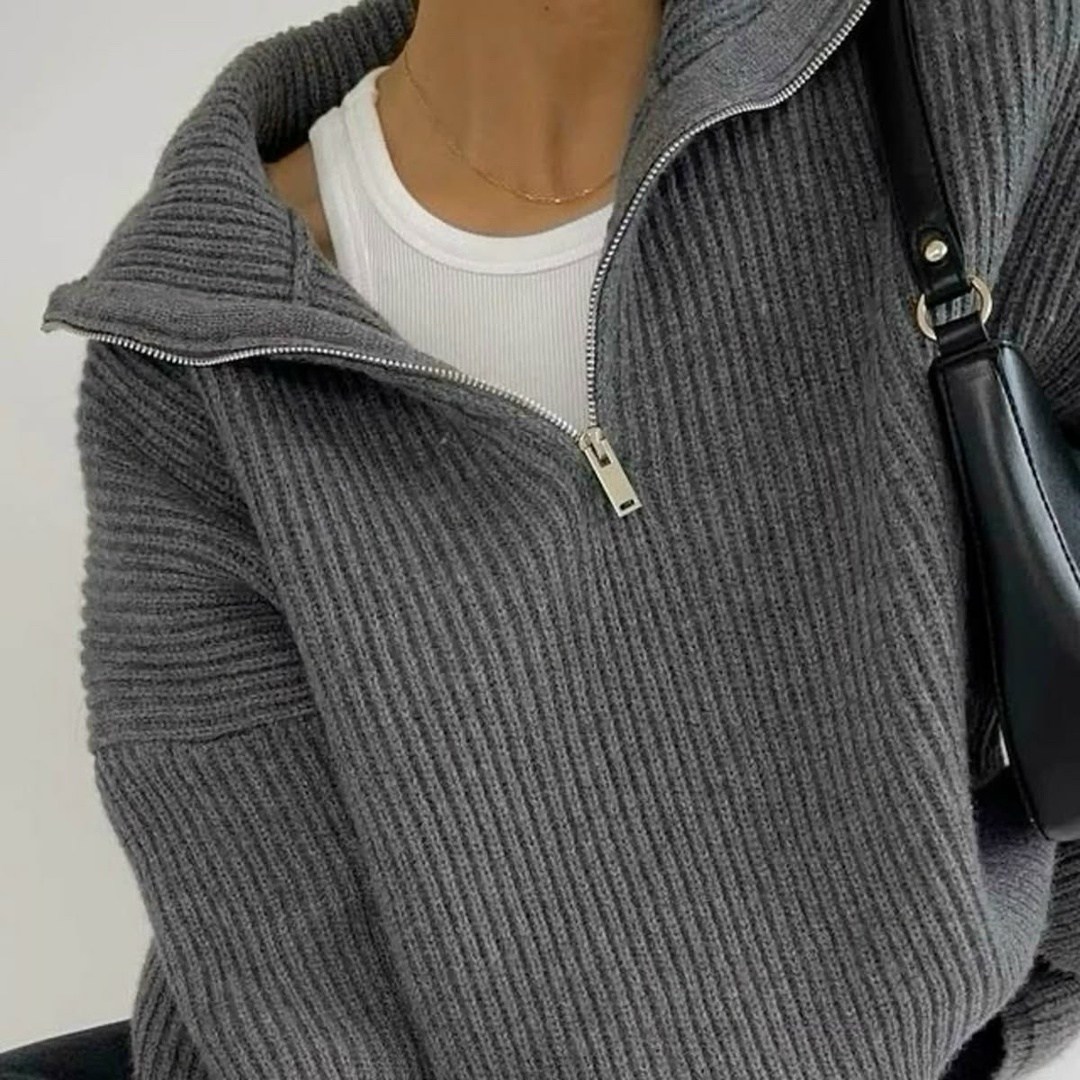 женский свитер оверсайз,свитер,пуловер оверсайз,свитер вязаный оверсайз теплый с горлом и молнией,стильный свитер