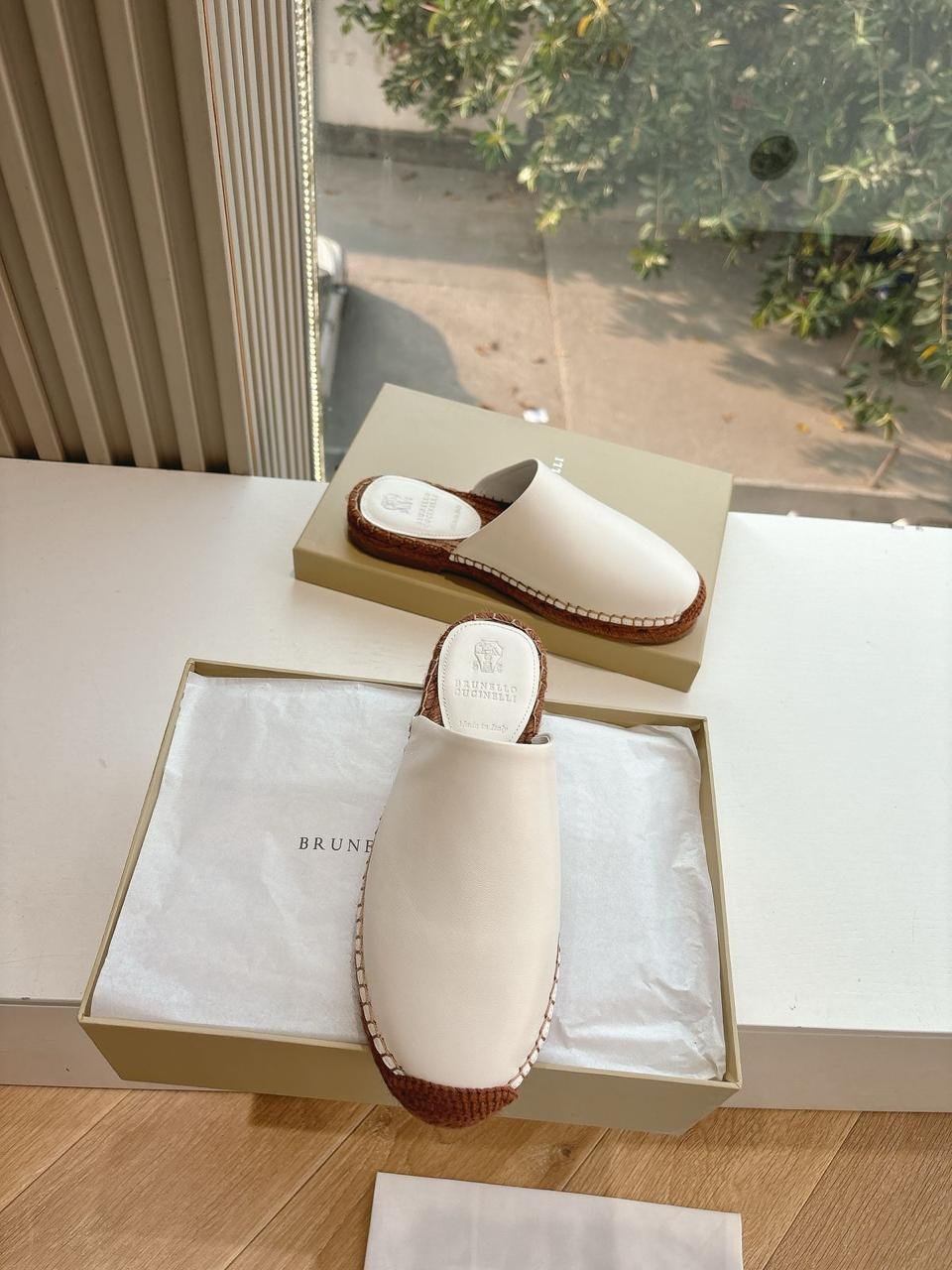 кожаные шлепанцы brunello cucinelli,женские шлепанцы,,кожаные шлепанцы,эспадрильи brunello cucinelli