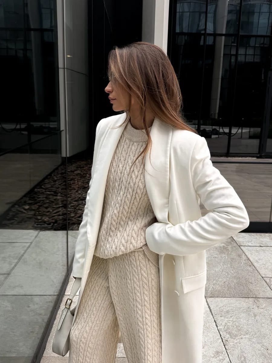 вязаные костюмы,вязаный костюм с брюками теплый,вязаный брючный костюм,теплый вязаный костюм,костюм вязаный женский