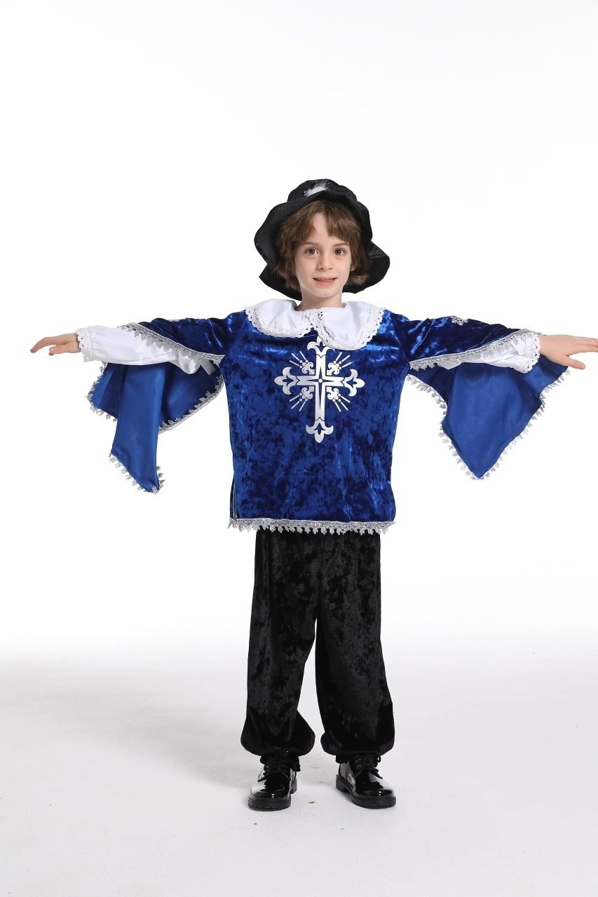 карнавальный костюм мушкетер синий 7003 батик,костюм мушкетера карнавалия,карнавальные костюмы,мушкетер костюм,карнавальный костюм мушкетер