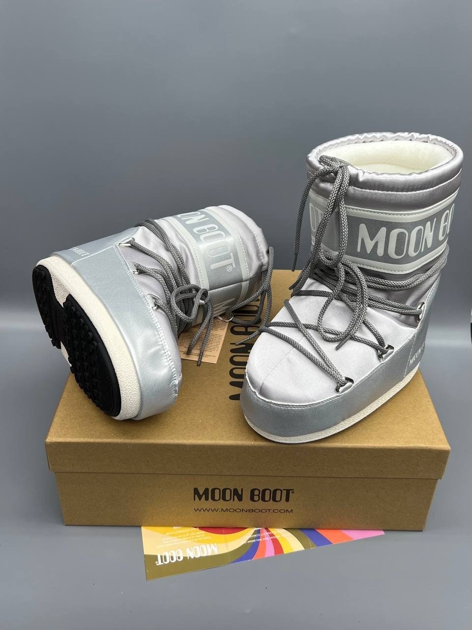 луноходы moon boot,ботинки moon boot,сапоги moon boot,moon boot серебристые,moon boot glance