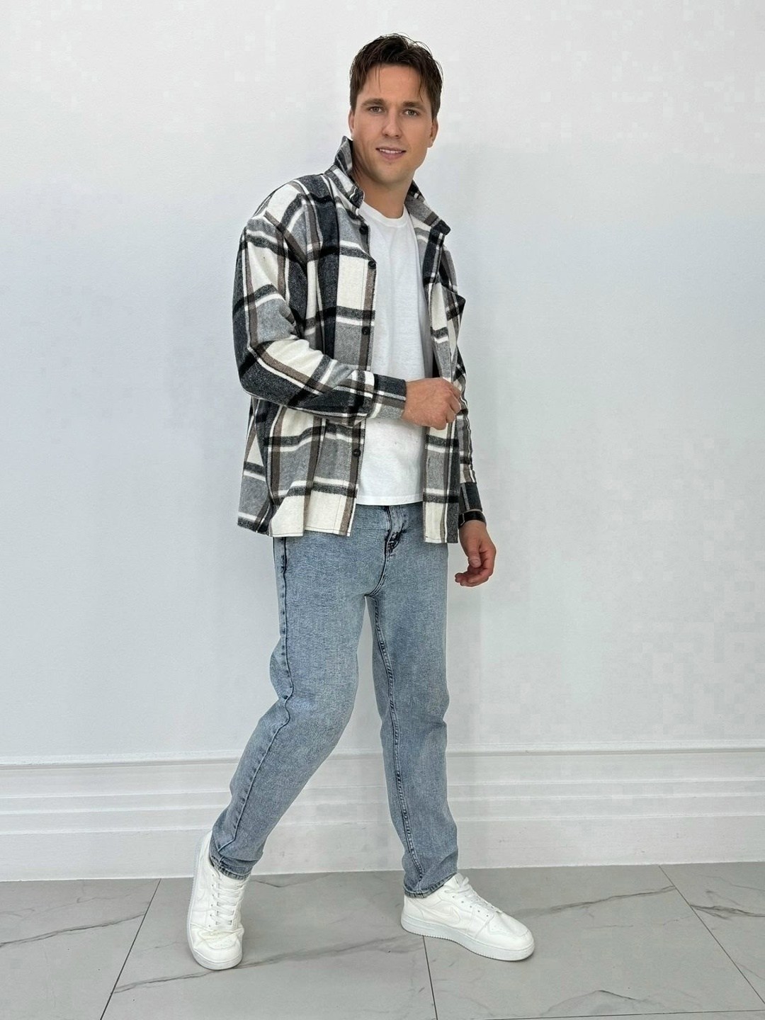 рубашка теплая мужская,оверсайз рубашка в клетку,рубашка мужская,рубашка,рубашка оверсайз в клетку с длинным рукавом