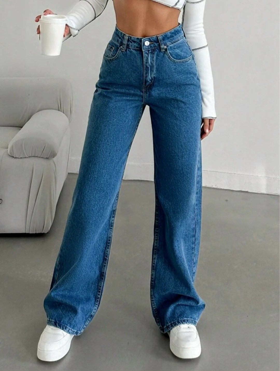 синие джинсы широкие,женские широкие джинсы,джинсы широкие,джинсы широкие с высокой посадкой,джинсы широкие клеш палаццо