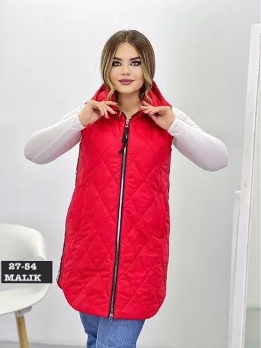 теплый жилет,жилетка женская,красный утепленный жилет,жилет безрукавка,жилет на синтепоне
