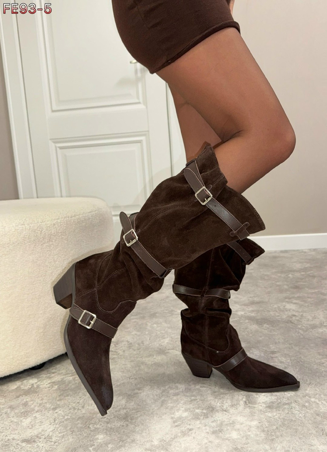 сапоги модные,замшевые сапоги,женские сапоги,коричневые сапоги,ковбойские сапоги