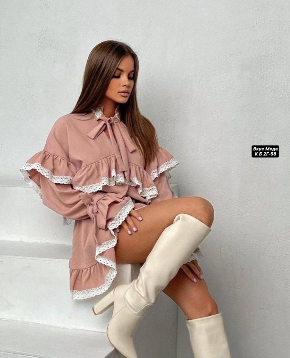 мини платье свободного кроя,женское платье с воланом,платье с воланами и рюшами