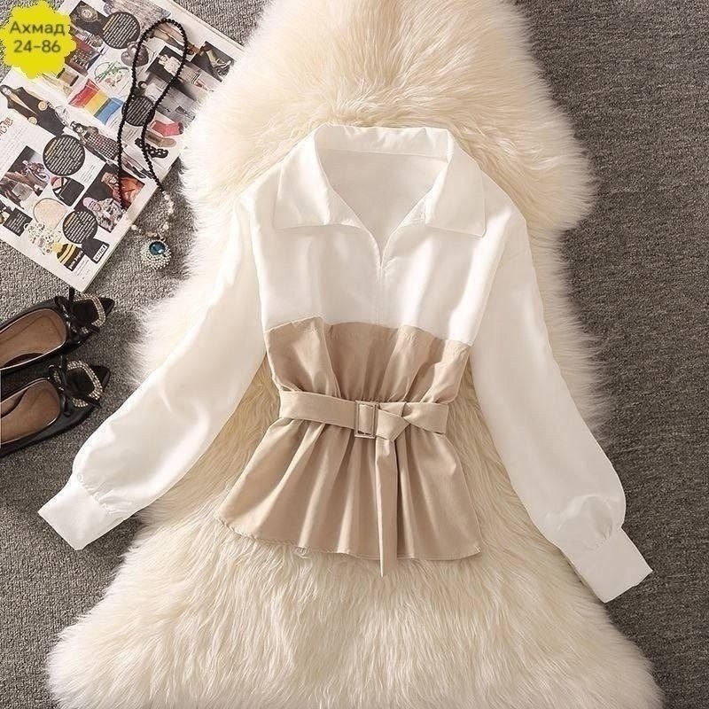 платье с поясом,блузка модная,,рубашка с поясом,повседневная рубашка