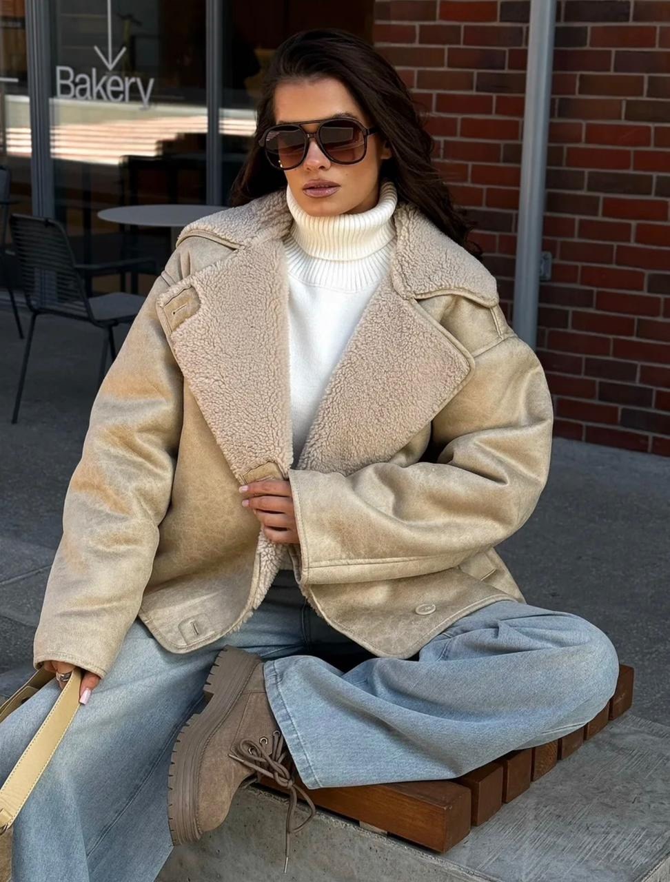 дубленка женская,зимняя дубленка,стильная дубленка,дубленка искусственная,укороченная дубленка