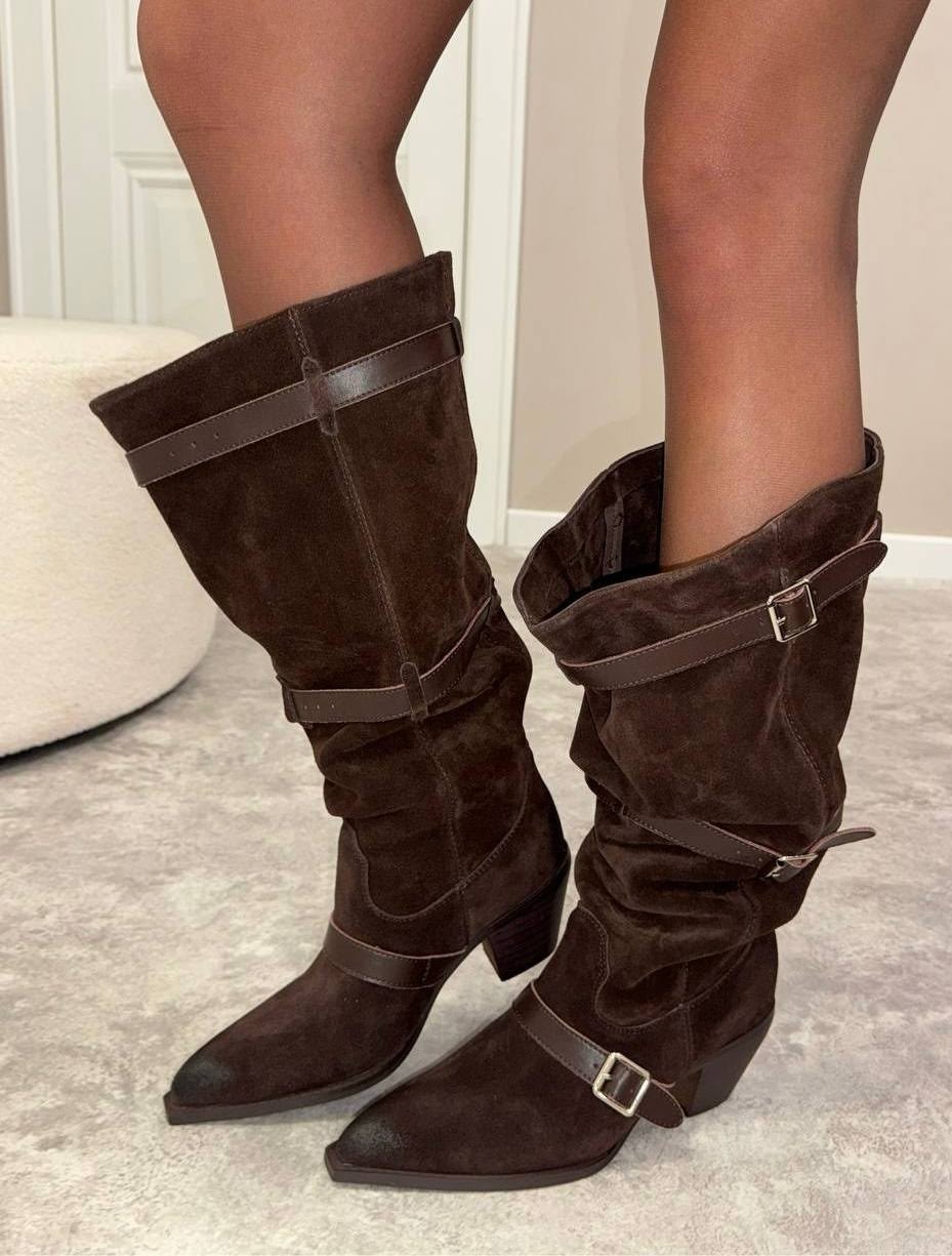 женские сапоги,замшевые сапоги,коричневые сапоги,модные сапоги,