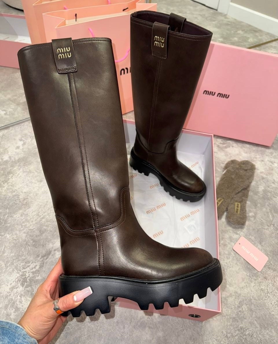 miu miu сапоги,,женские сапоги,кожаные сапоги miu miu,модные сапоги