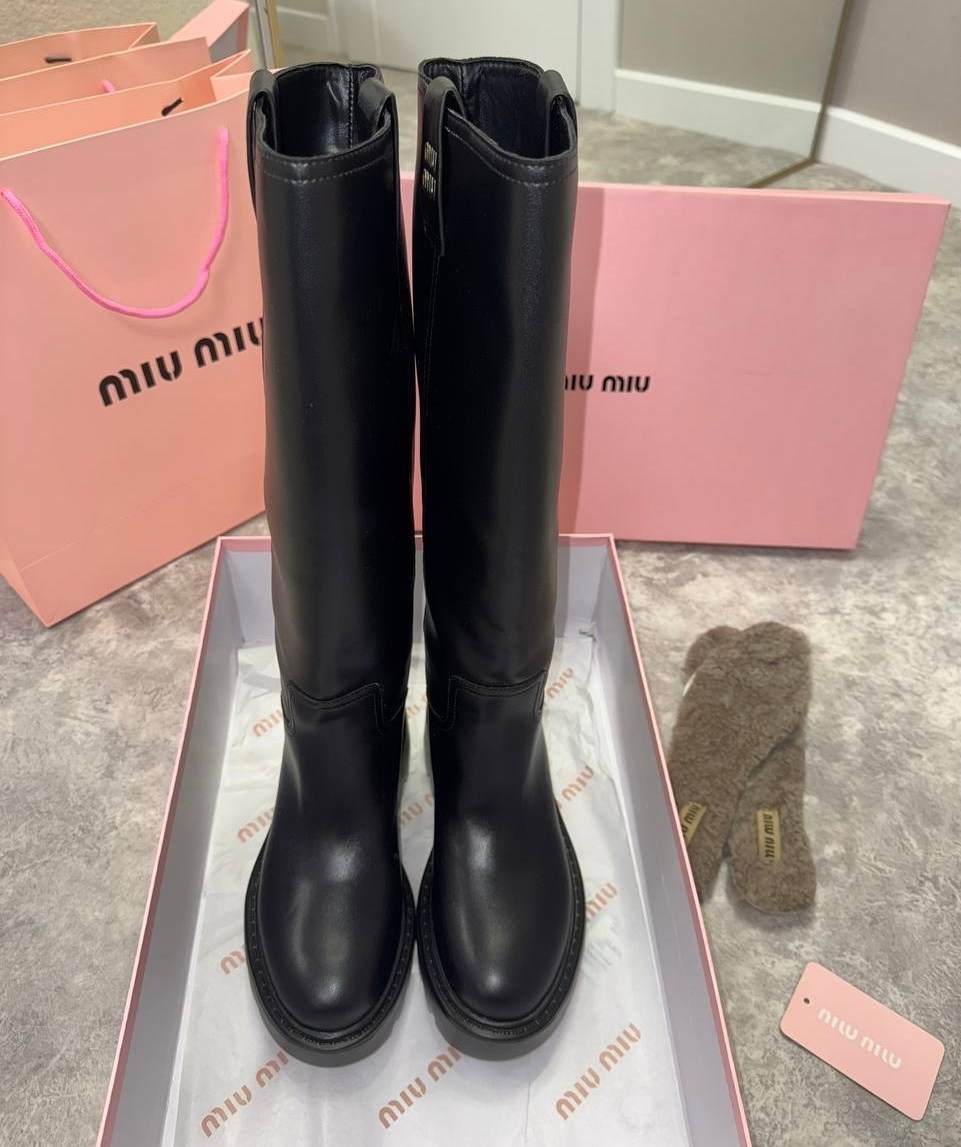 miu miu сапоги,,женские сапоги,кожаные сапоги miu miu,модные сапоги
