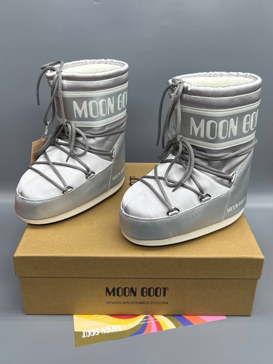 луноходы moon boot,ботинки moon boot,сапоги moon boot,moon boot серебристые,moon boot glance