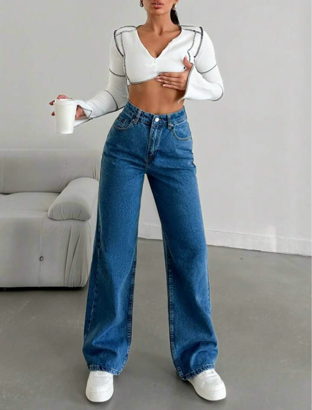 синие джинсы широкие,женские широкие джинсы,джинсы широкие,джинсы широкие с высокой посадкой,джинсы широкие клеш палаццо