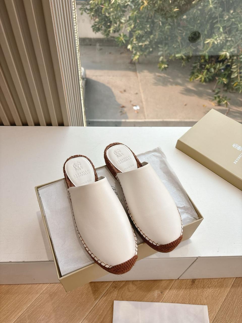 кожаные шлепанцы brunello cucinelli,женские шлепанцы,,кожаные шлепанцы,эспадрильи brunello cucinelli