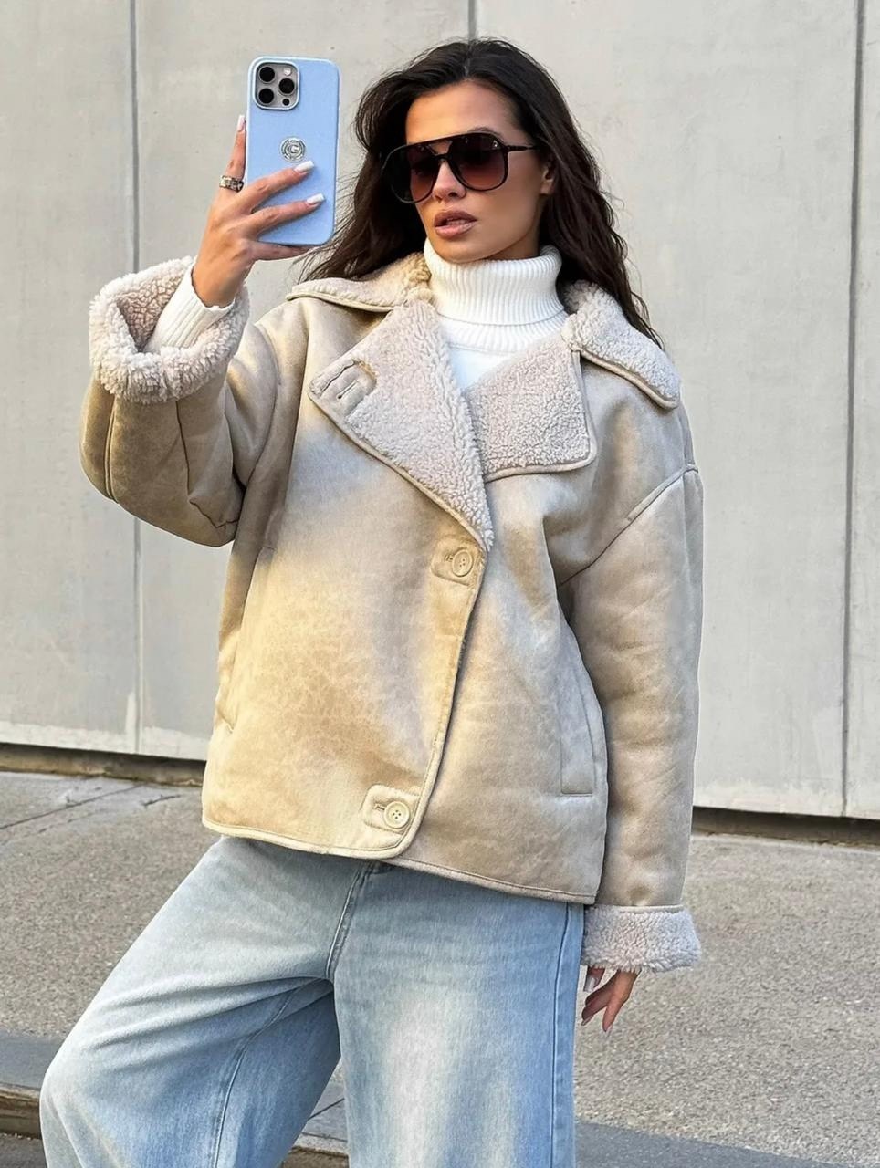 дубленка женская,зимняя дубленка,стильная дубленка,дубленка искусственная,укороченная дубленка