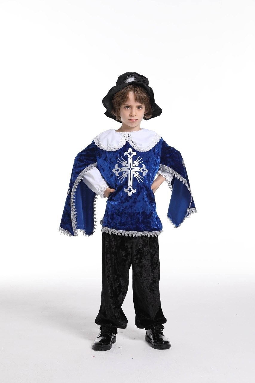 карнавальный костюм мушкетер синий 7003 батик,костюм мушкетера карнавалия,карнавальные костюмы,мушкетер костюм,карнавальный костюм мушкетер