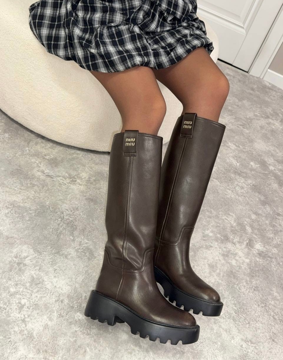 miu miu сапоги,,женские сапоги,кожаные сапоги miu miu,модные сапоги