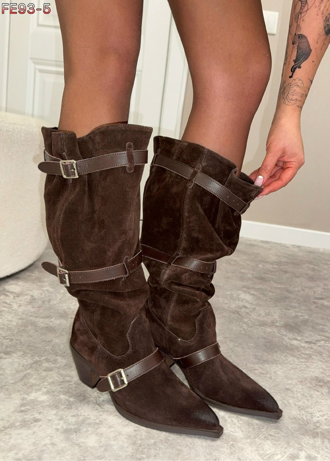 сапоги модные,замшевые сапоги,женские сапоги,коричневые сапоги,ковбойские сапоги