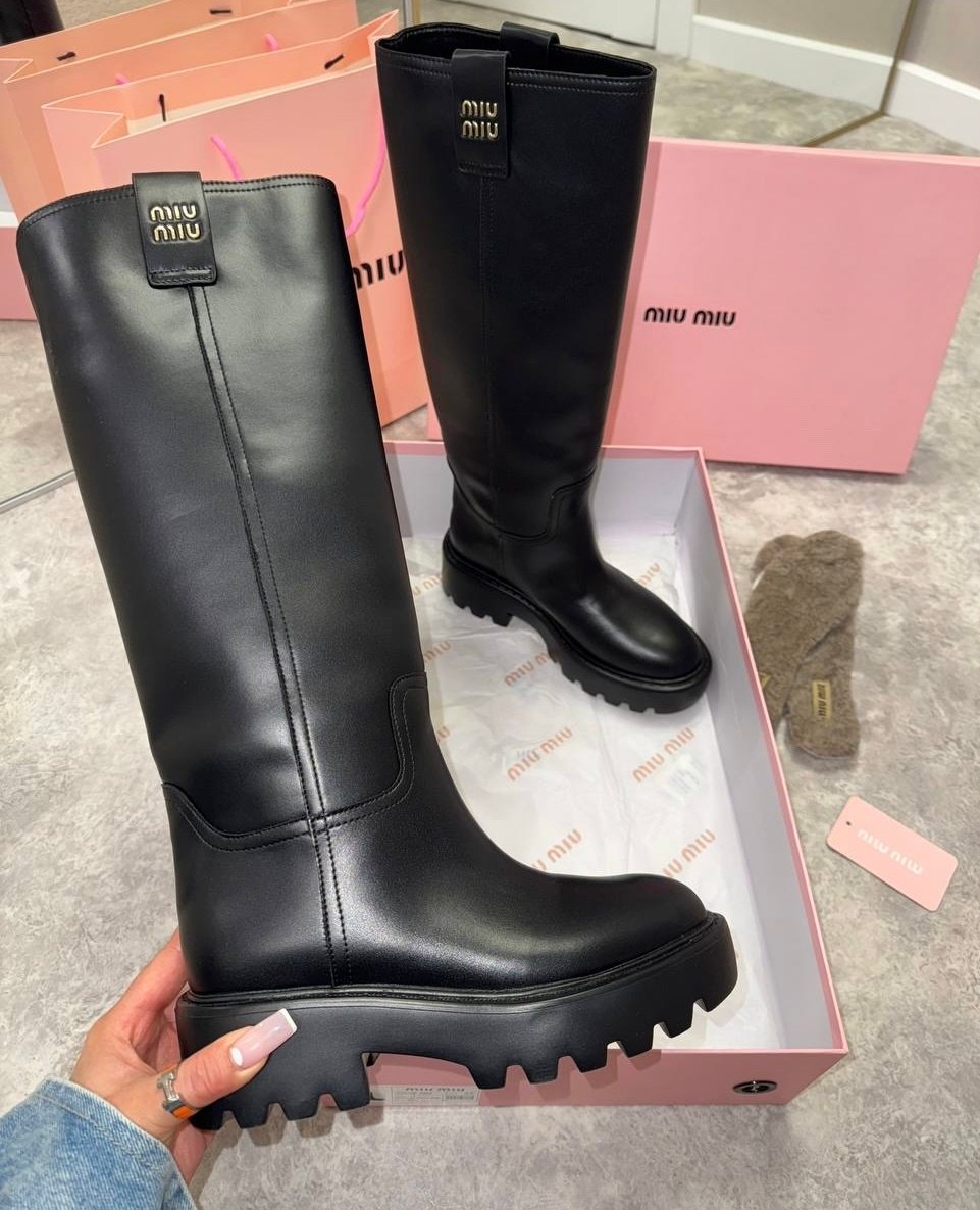 miu miu сапоги,,женские сапоги,кожаные сапоги miu miu,модные сапоги
