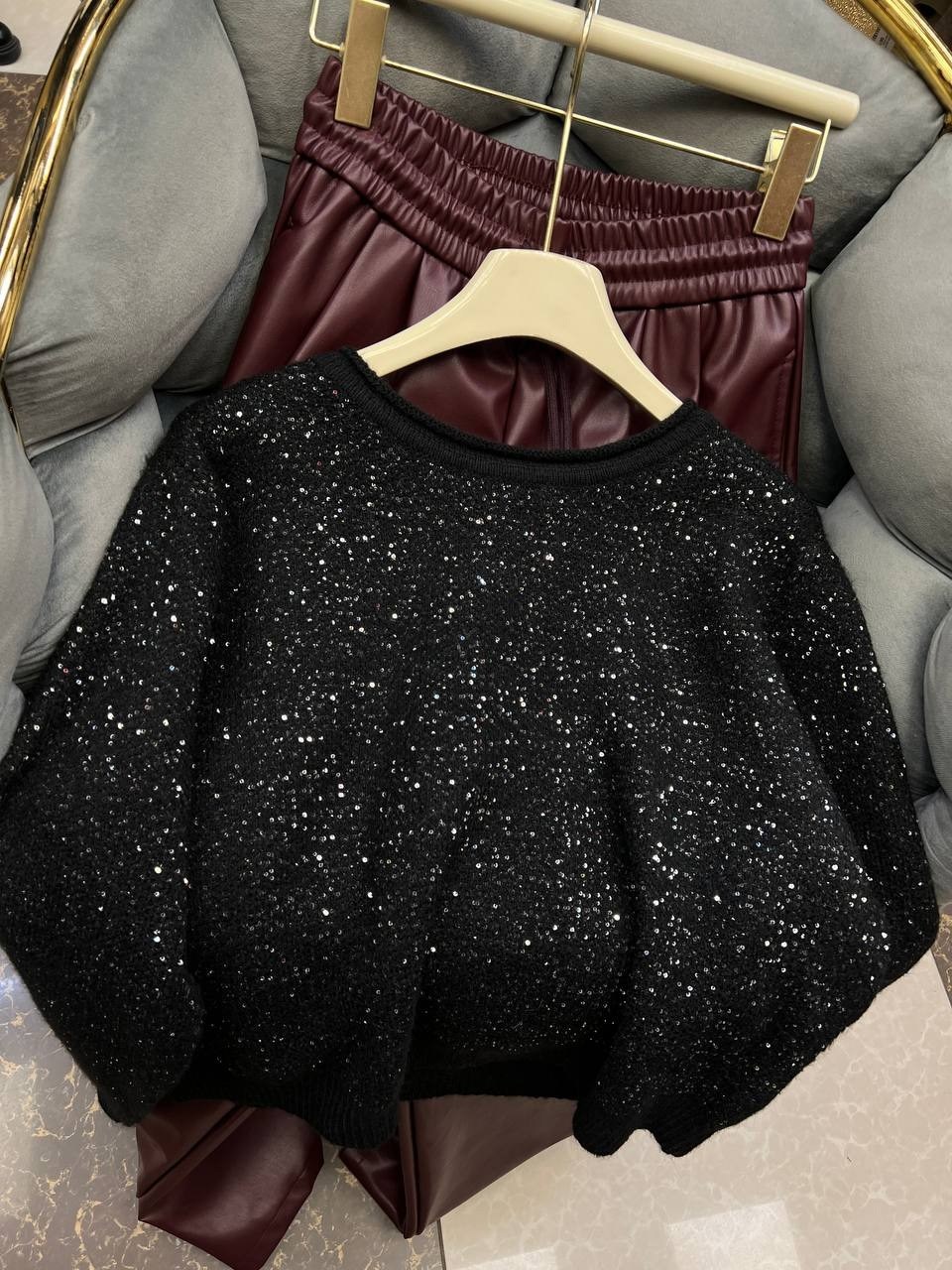 свитер с блестками,модные свитера,свитер с пайетками,джемпер с пайетками,кофта с люрексом