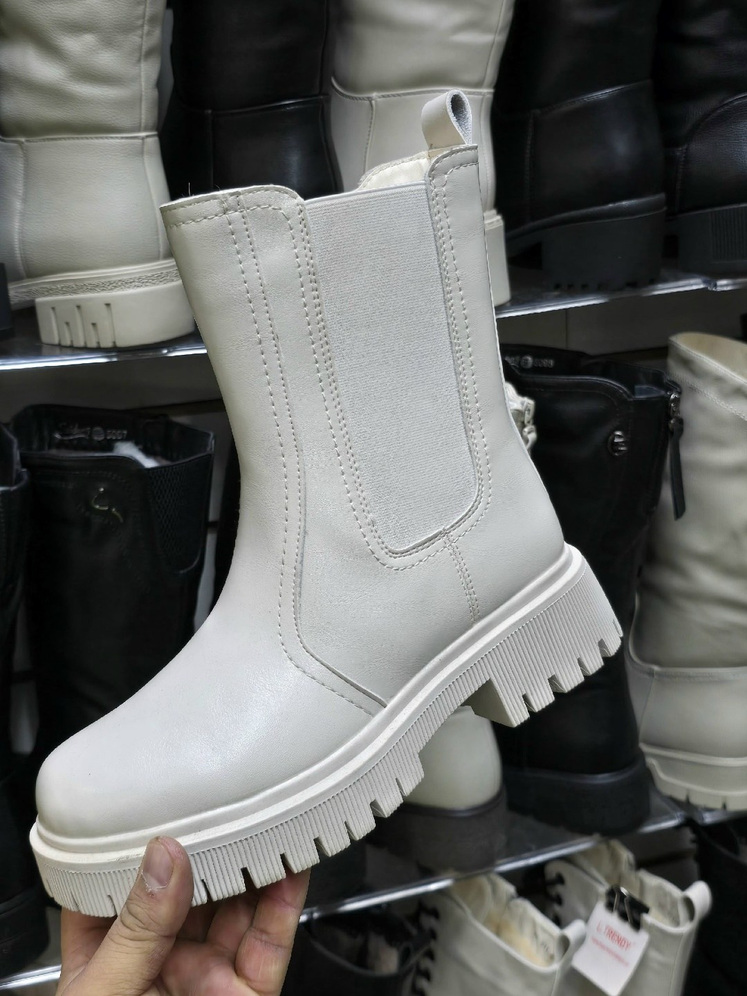 ,ботинки челси женские бежевые,женские ботинки,женская , женская зимняя