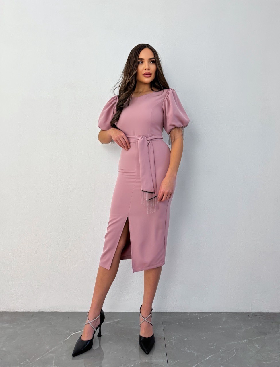 платье креп,пудровое платье,нарядное платье,платье,цвет пудровый