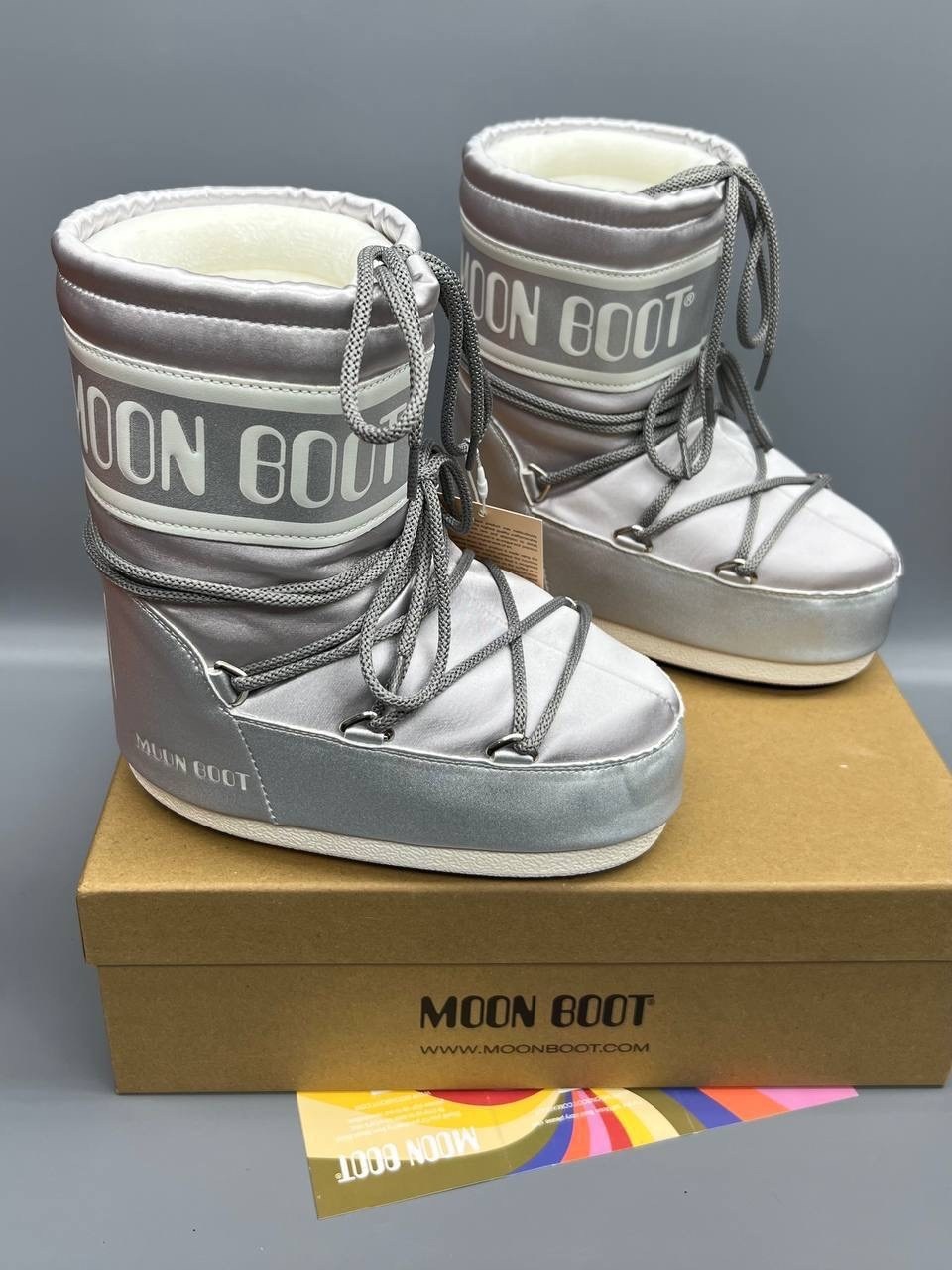 луноходы moon boot,ботинки moon boot,сапоги moon boot,moon boot серебристые,moon boot glance