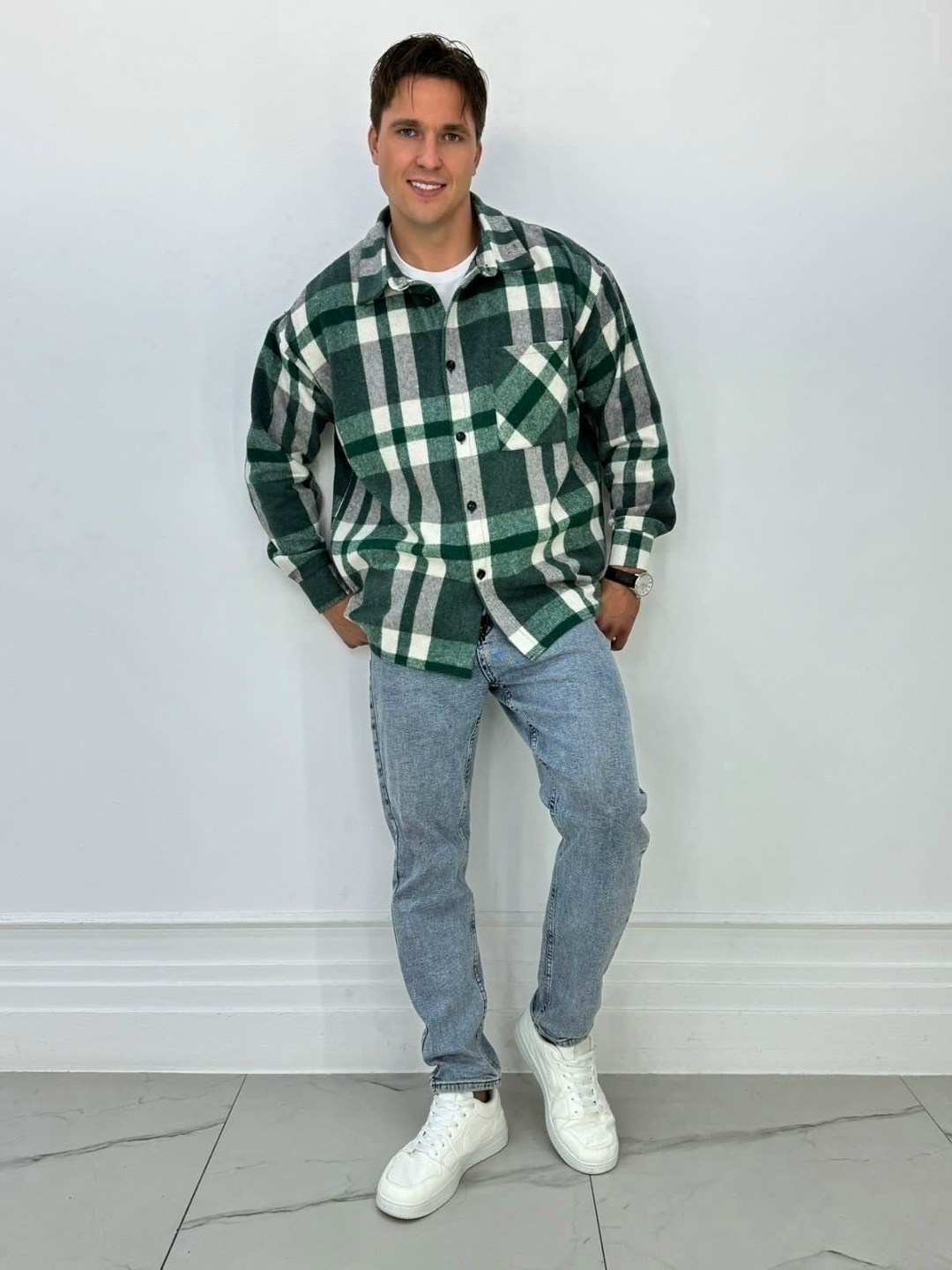 рубашка теплая мужская,оверсайз рубашка в клетку,рубашка мужская,рубашка,рубашка оверсайз в клетку с длинным рукавом