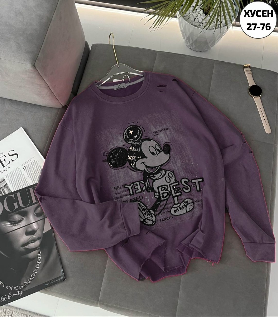 свитшот женская,женская кофта,толстовки свитшот,свитшот дисней,свитшот рваный