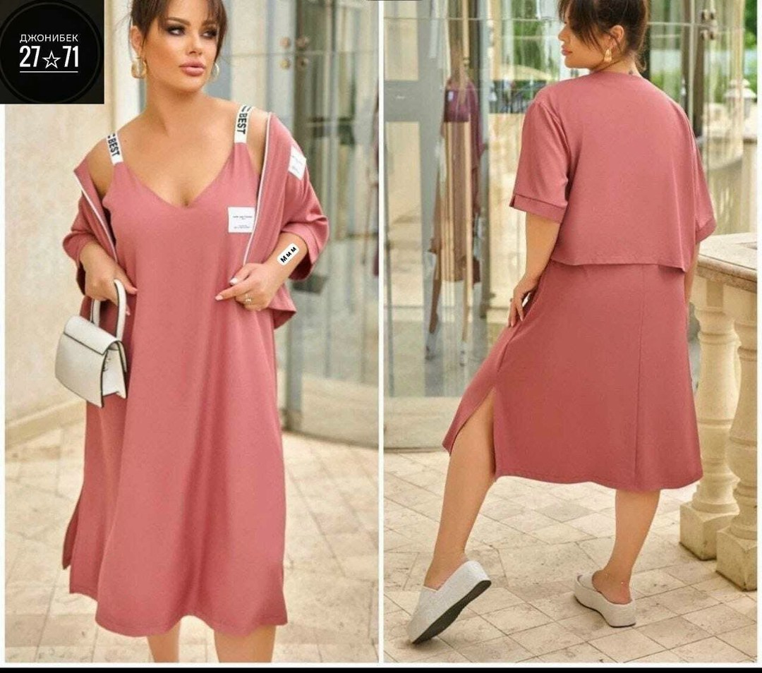 женское платье больших размеров,платье накидка,повседневные платья,платье комплект