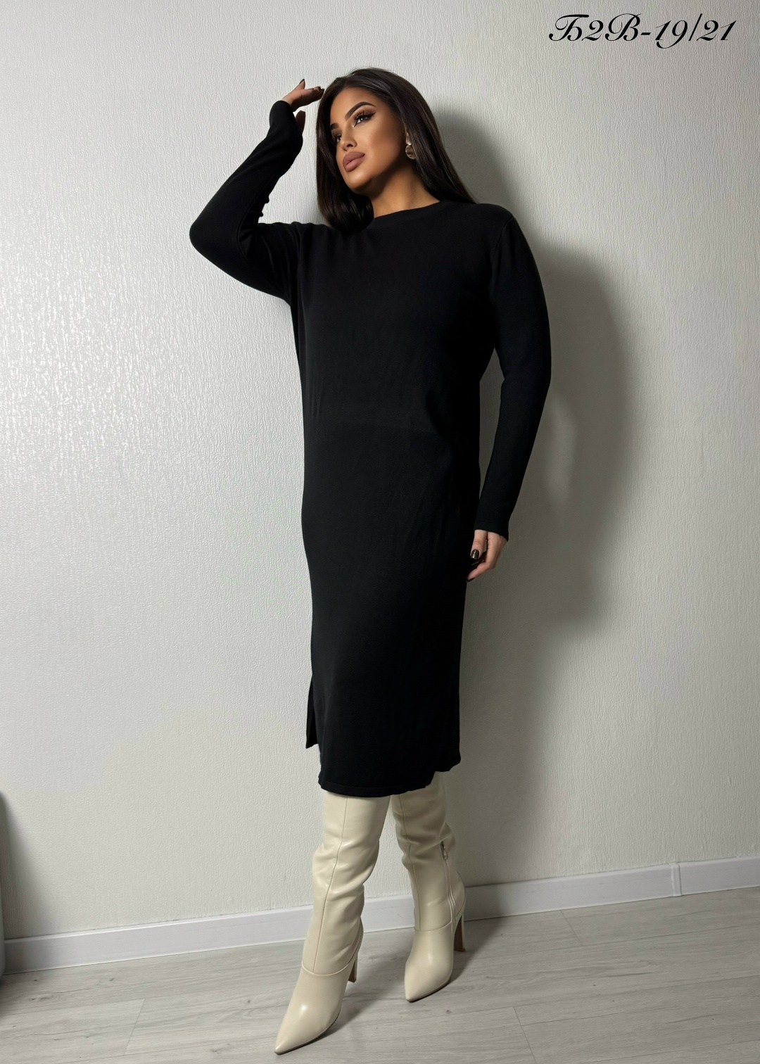 черное трикотажное платье,трикотажное платье,черное женское платье,трикотажное платье миди,вязаное платье