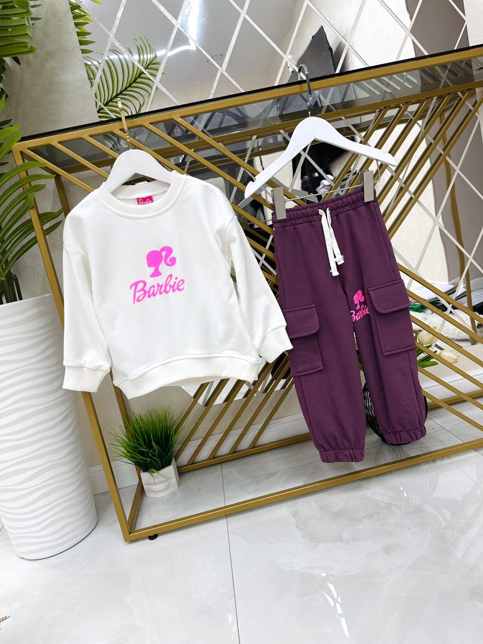 спортивный костюм с надписью барби женский,комплекты одежды,свитшот женская,детский костюм,свитшот барби