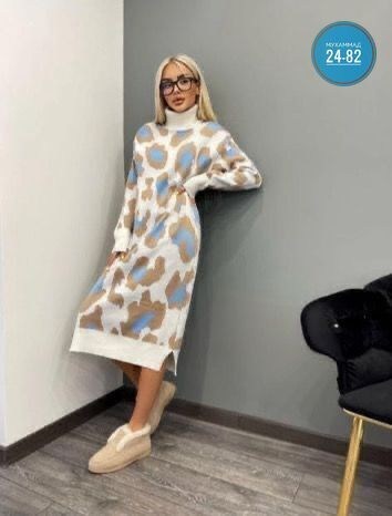 трикотажное платье,платье женское вязаное,платье теплое,платье женские,платье кокон